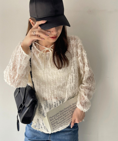 【Eclat one】 チュール フリル 前後2WAY トップス（シャツ/ブラウス）｜Eclat one（エクラワン）