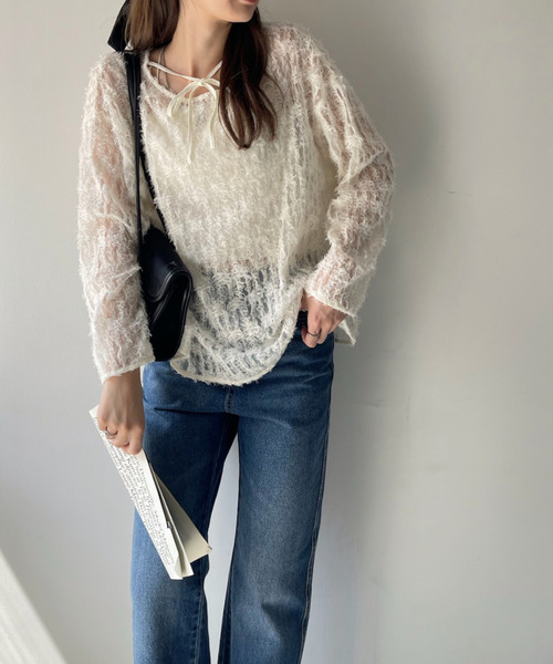 【Eclat one】 チュール フリル 前後2WAY トップス（シャツ/ブラウス）｜Eclat one（エクラワン）