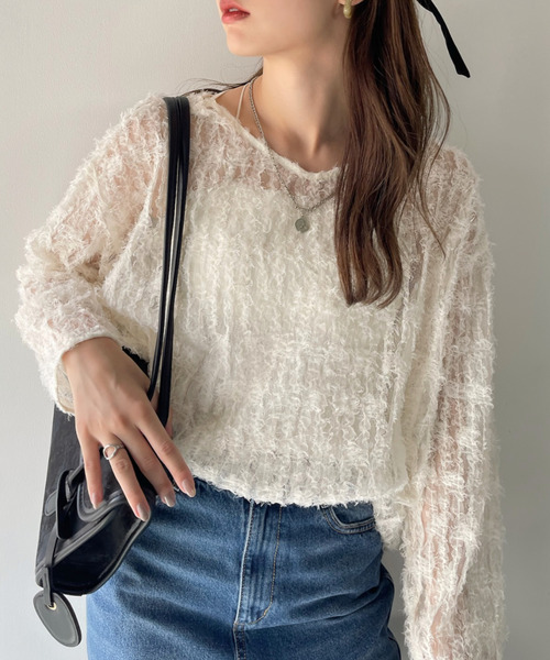 【Eclat one】 チュール フリル 前後2WAY トップス（シャツ/ブラウス）｜Eclat one（エクラワン）