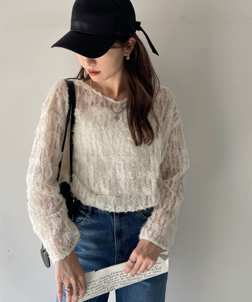 【Eclat one】 チュール フリル 前後2WAY トップス（シャツ/ブラウス）｜Eclat one（エクラワン）