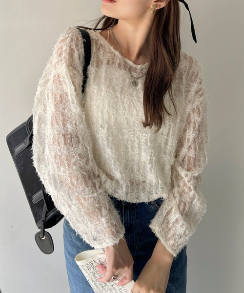 【Eclat one】 チュール フリル 前後2WAY トップス（シャツ/ブラウス）｜Eclat one（エクラワン）