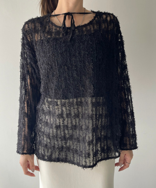 【Eclat one】 チュール フリル 前後2WAY トップス（シャツ/ブラウス）｜Eclat one（エクラワン）