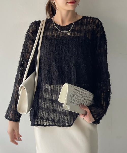 【Eclat one】 チュール フリル 前後2WAY トップス（シャツ/ブラウス）｜Eclat one（エクラワン）