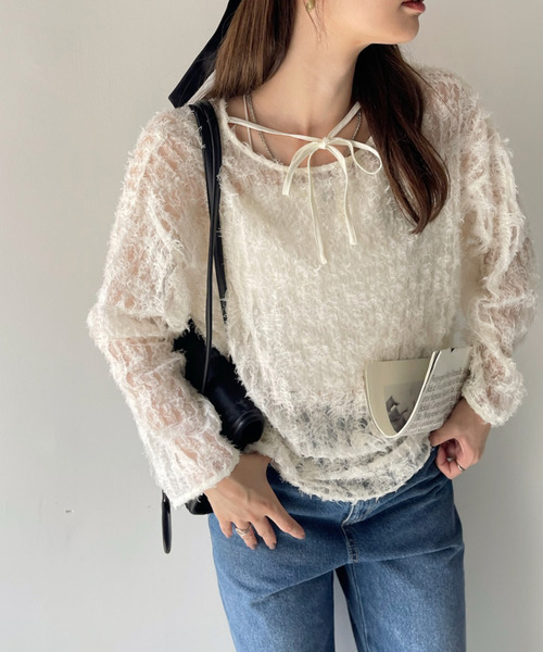 【Eclat one】 チュール フリル 前後2WAY トップス（シャツ/ブラウス）｜Eclat one（エクラワン）