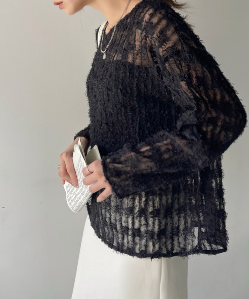 【Eclat one】 チュール フリル 前後2WAY トップス（シャツ/ブラウス）｜Eclat one（エクラワン）