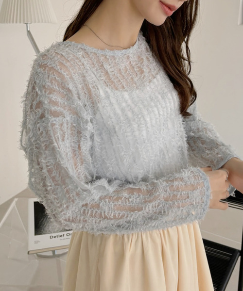 【Eclat one】 チュール フリル 前後2WAY トップス（シャツ/ブラウス）｜Eclat one（エクラワン）