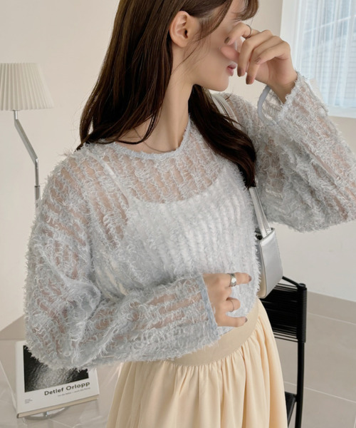 【Eclat one】 チュール フリル 前後2WAY トップス（シャツ/ブラウス）｜Eclat one（エクラワン）