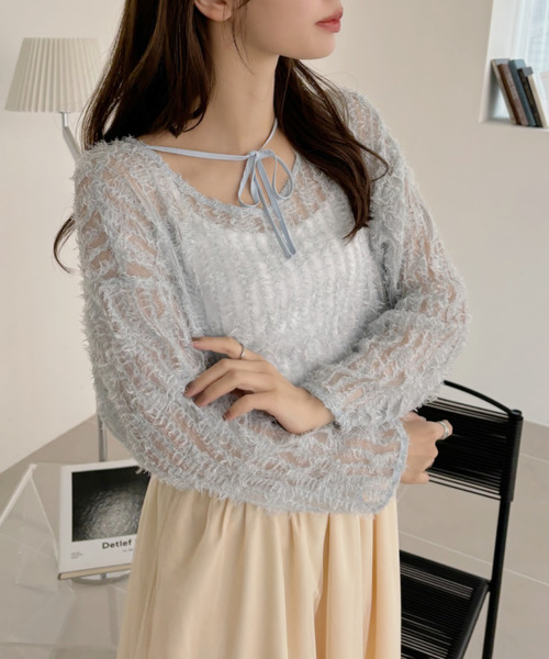 【Eclat one】 チュール フリル 前後2WAY トップス（シャツ/ブラウス）｜Eclat one（エクラワン）