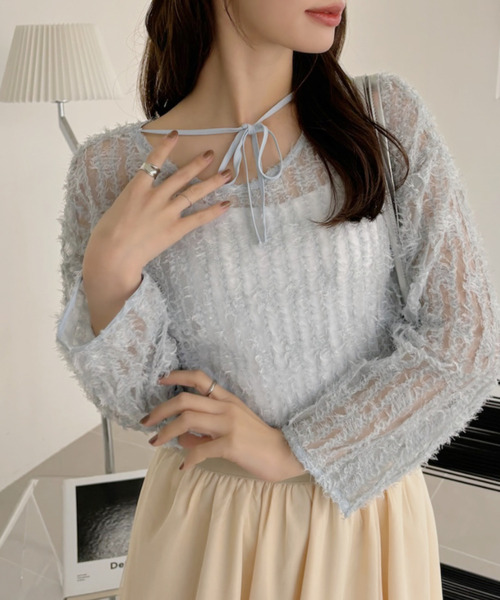 【Eclat one】 チュール フリル 前後2WAY トップス（シャツ/ブラウス）｜Eclat one（エクラワン）