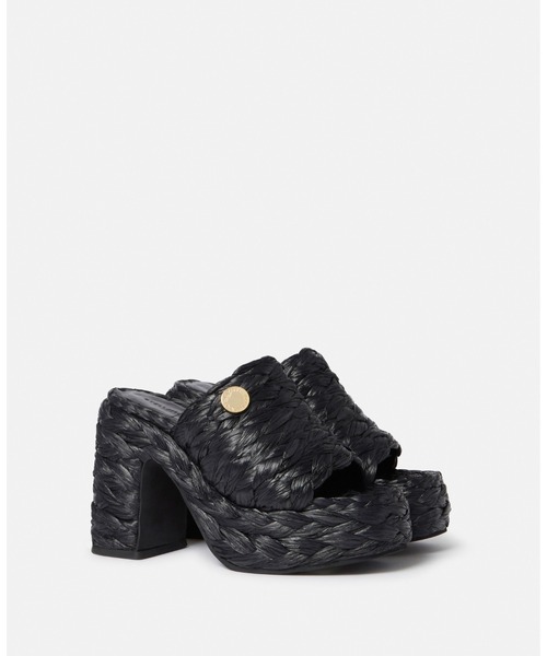 STELLA McCARTNEY(ステラマッカートニー)の「Skyla Raffia Heeled Sandals / スカイラ ラフィアヒールサンダル(サンダル・レディース・ナチュラル/ブラック・36/38/35/37)」の4枚目の写真