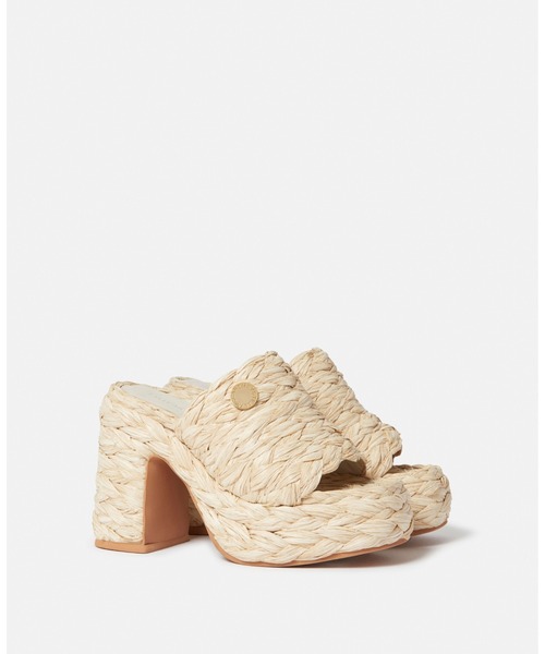 STELLA McCARTNEY(ステラマッカートニー)の「Skyla Raffia Heeled Sandals / スカイラ ラフィアヒールサンダル(サンダル・レディース・ナチュラル/ブラック・36/38/35/37)」の8枚目の写真