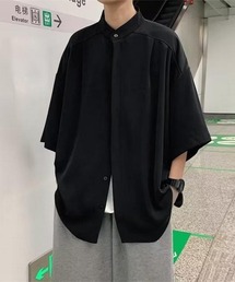 AsaAura（アサオーラ）の「スタンドカラーシャツメンズ 半袖トップス（シャツ/ブラウス）」