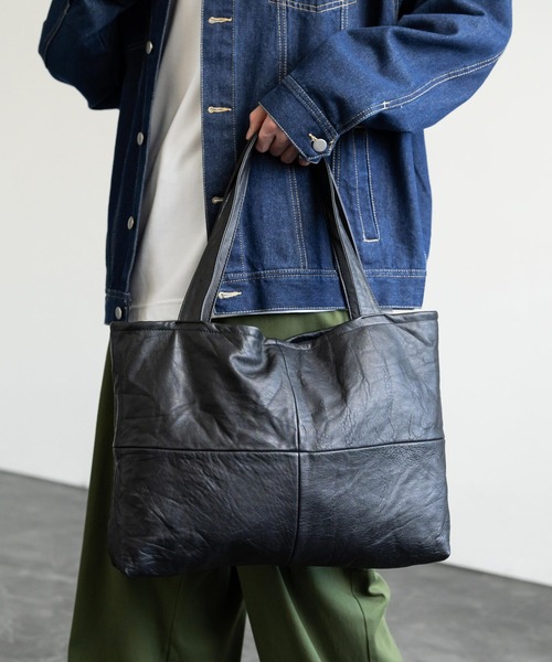 Rocky Monroe（ロッキーモンロー）の「本革トートバッグ（トートバッグ・メンズ・ブラック・FREE）」の2枚目の写真