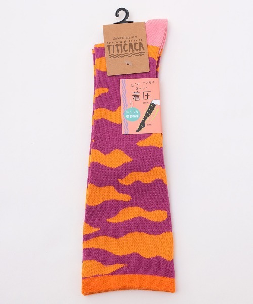 チチカカ(チチカカ)の「カラフルアニマル着圧ソックス 23-25cm(ソックス/靴下・レディース・ピンク/イエロー・FREE)」の7枚目の写真