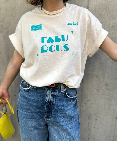 mi via loca(ミヴィアロカ)の「GILDAN FABULOUSハートロゴ半袖Tシャツ 【PT NO. MVL046 ※2A】(Tシャツ/カットソー・レディース・オフホワイト/ピンク/ベージュ/ナチュラル・MEDIUM/LARGE)」の14枚目の写真