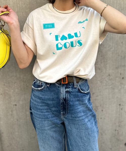 mi via loca(ミヴィアロカ)の「GILDAN FABULOUSハートロゴ半袖Tシャツ 【PT NO. MVL046 ※2A】(Tシャツ/カットソー・レディース・オフホワイト/ピンク/ベージュ/ナチュラル・MEDIUM/LARGE)」の21枚目の写真