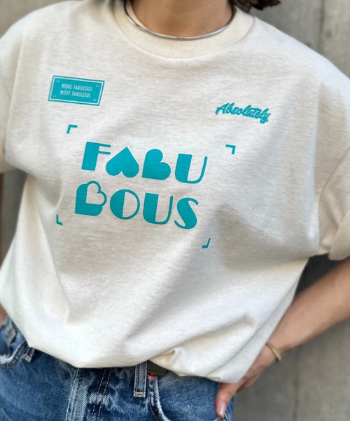 mi via loca(ミヴィアロカ)の「GILDAN FABULOUSハートロゴ半袖Tシャツ 【PT NO. MVL046 ※2A】(Tシャツ/カットソー・レディース・オフホワイト/ピンク/ベージュ/ナチュラル・MEDIUM/LARGE)」の22枚目の写真