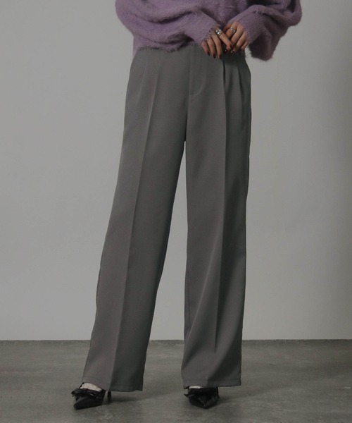 Social GIRL（ソーシャルガール）の「センタープレスストレートパンツ イージーパンツ スラックス（スラックス・レディース・グレー/ブルーグレー/アイボリー/ブラック/チャコール/モカ・L/M）」の3枚目の写真