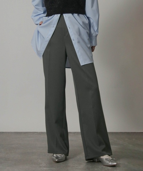 Social GIRL（ソーシャルガール）の「センタープレスストレートパンツ イージーパンツ スラックス（スラックス・レディース・グレー/ブルーグレー/アイボリー/ブラック/チャコール/モカ・L/M）」の5枚目の写真