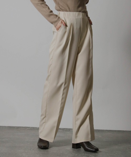 Social GIRL（ソーシャルガール）の「センタープレスストレートパンツ イージーパンツ スラックス（スラックス・レディース・グレー/ブルーグレー/アイボリー/ブラック/チャコール/モカ・L/M）」の2枚目の写真