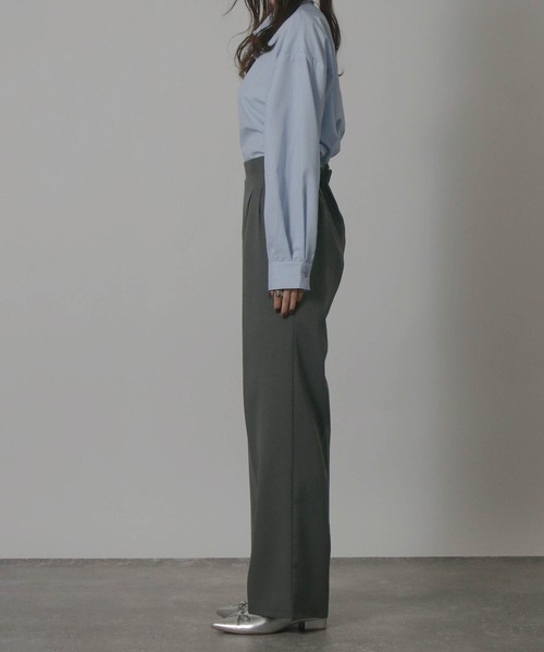 Social GIRL（ソーシャルガール）の「センタープレスストレートパンツ イージーパンツ スラックス（スラックス・レディース・グレー/ブルーグレー/アイボリー/ブラック/チャコール/モカ・L/M）」の19枚目の写真