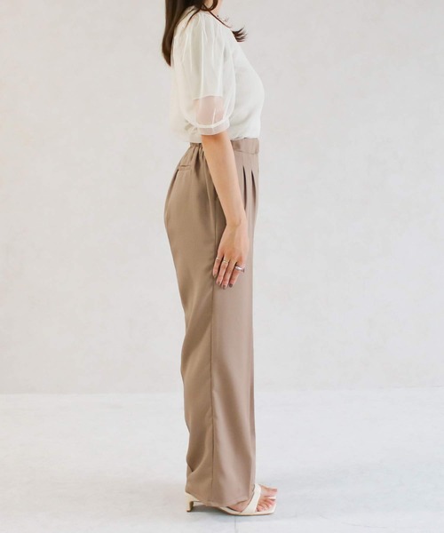 Social GIRL（ソーシャルガール）の「センタープレスストレートパンツ イージーパンツ スラックス（スラックス・レディース・グレー/ブルーグレー/アイボリー/ブラック/チャコール/モカ・L/M）」の7枚目の写真