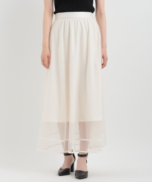 Andemiu（アンデミュウ）の「チュールスソパイピングスカート138831（スカート・レディース・ブラック/オフホワイト/ブルー・FREE）」の8枚目の写真