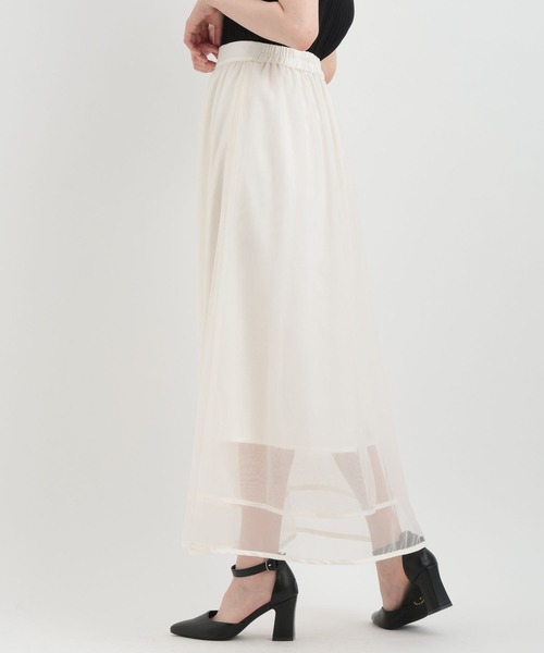Andemiu（アンデミュウ）の「チュールスソパイピングスカート138831（スカート・レディース・ブラック/オフホワイト/ブルー・FREE）」の9枚目の写真