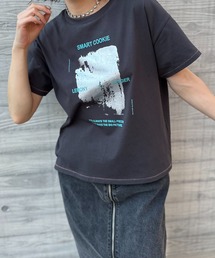 mi via loca | グランジ箔ロゴプリントTシャツ(Tシャツ/カットソー)