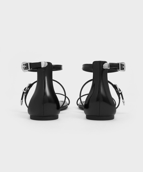 【セール】スクエアトゥ バックルトリプルストラップサンダル（サンダル）｜CHARLES & KEITH（チャールズ & キース）