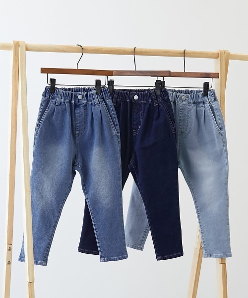 devirock(デビロック)の「楽デニム タックパンツ(デニムパンツ・キッズ・サックスブルー系1/ブルー系9/ワンウォッシュ・90cm/100cm/110cm/120cm/130cm/140cm/150cm/160cm)」の15枚目の写真