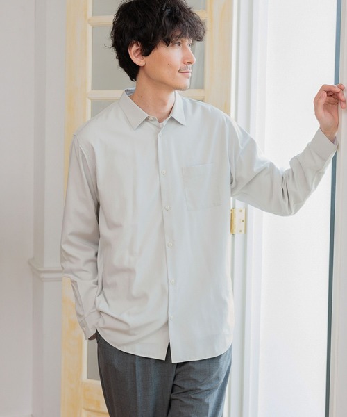 GLOBAL WORK（グローバルワーク）の「サラサマレギュラーカラーシャツ/116328（シャツ/ブラウス・メンズ・ライトグリーン系2/グレー系2/ネイビー/チャコール/ブルー系5/ブルー系6/ライトブルー・LARGE/MEDIUM/SMALL/X-LARGE）」の3枚目の写真