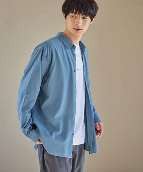 GLOBAL WORK（グローバルワーク）の「サラサマレギュラーカラーシャツ/116328（シャツ/ブラウス・メンズ・ライトグリーン系2/グレー系2/ネイビー/チャコール/ブルー系5/ブルー系6/ライトブルー・LARGE/MEDIUM/SMALL/X-LARGE）」の7枚目の写真