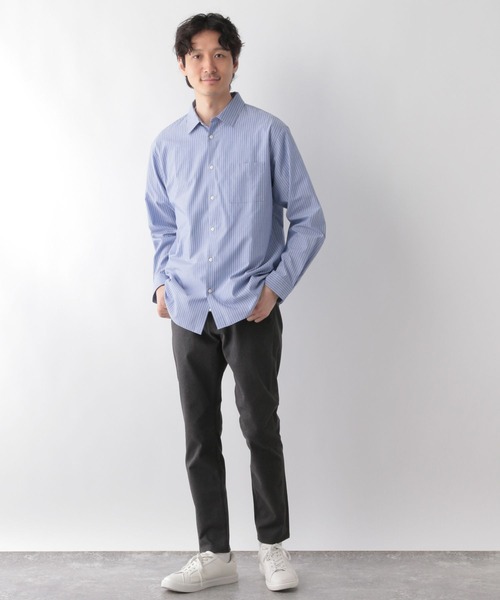 GLOBAL WORK（グローバルワーク）の「サラサマレギュラーカラーシャツ/116328（シャツ/ブラウス・メンズ・ライトグリーン系2/グレー系2/ネイビー/チャコール/ブルー系5/ブルー系6/ライトブルー・LARGE/MEDIUM/SMALL/X-LARGE）」の10枚目の写真