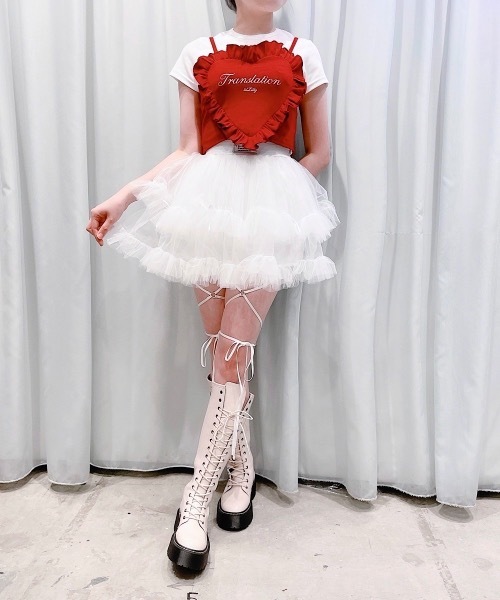 lilLilly（リルリリー）の「ハートフリルキャミトップス（キャミソール