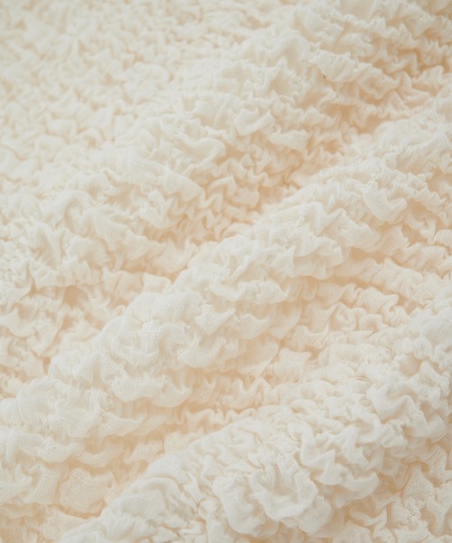 PUBLIC TOKYO（パブリックトウキョウ）の「シャーリングハーフスリーブTOP（Tシャツ/カットソー・レディース・レッド/ブラック/ホワイト/ブルー・FREE）」の6枚目の写真