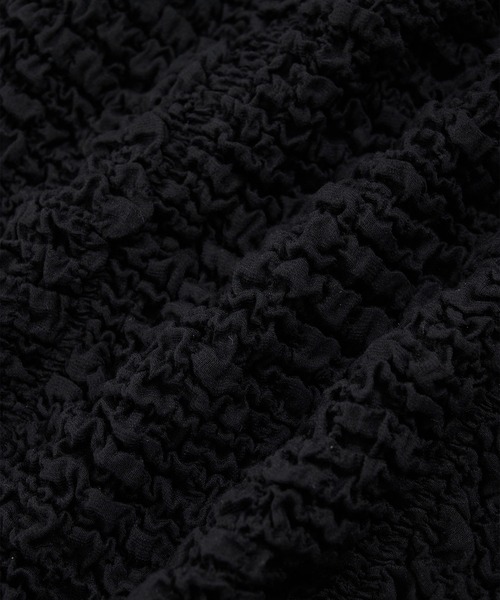 PUBLIC TOKYO（パブリックトウキョウ）の「シャーリングハーフスリーブTOP（Tシャツ/カットソー・レディース・レッド/ブラック/ホワイト/ブルー・FREE）」の7枚目の写真