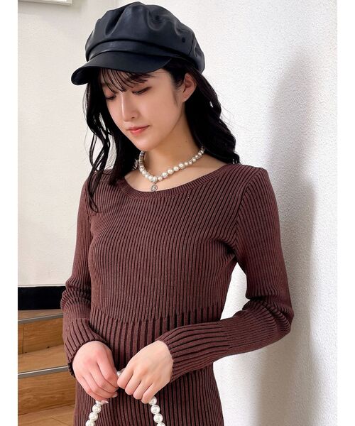 GYDA（ジェイダ）の「フェイクレザーbrimキャスケット（キャスケット・レディース・その他1/ブラック・FREE）」の5枚目の写真