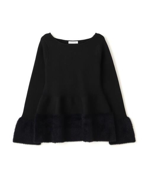 ナチュラルビューティーベーシック＊【美人百花掲載】シャギーヘムペプラムニット NATURAL BEAUTY BASIC（ナチュラルビューティーベーシック）の
