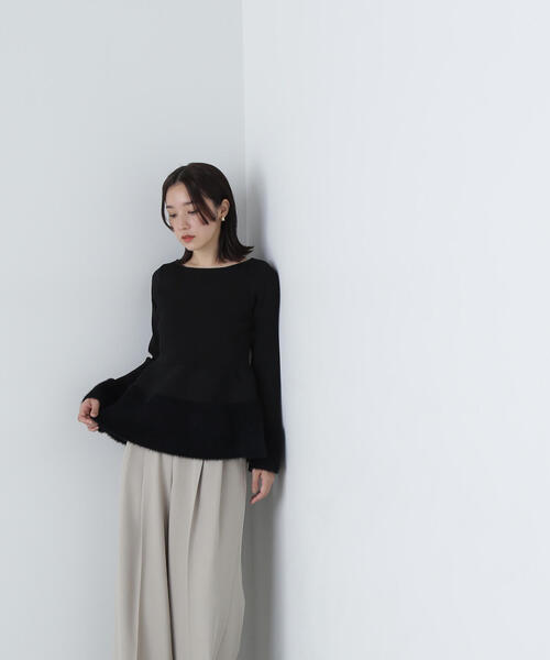 セール】◇【美人百花掲載】シャギーヘムペプラムニット（ニット