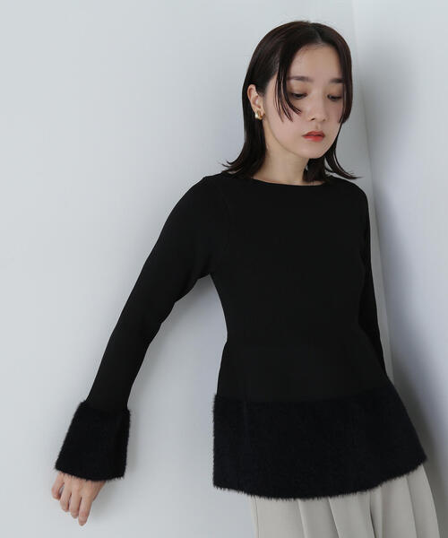 セール】◇【美人百花掲載】シャギーヘムペプラムニット（ニット