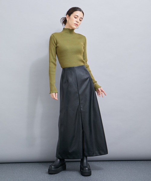 le cercle ADAM ET ROPE'(ルセルクルアダムエロペ)の「メランジタートルニット(ニット/セーター・レディース・ホワイト系その他2/ブラック系その他/カーキ/ベージュ系その他/ボルドー・FREE)」の20枚目の写真