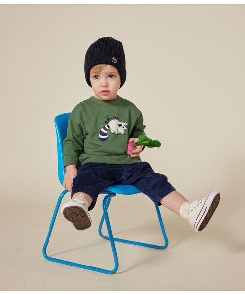 PETIT BATEAU（プチバトー）の「長袖Ｔシャツ（Tシャツ/カットソー・キッズ・ブルー/グリーン/ネイビー/ホワイト/ライトグリーン・18MONTH/12MONTH/24MONTH/36MONTH）」の2枚目の写真