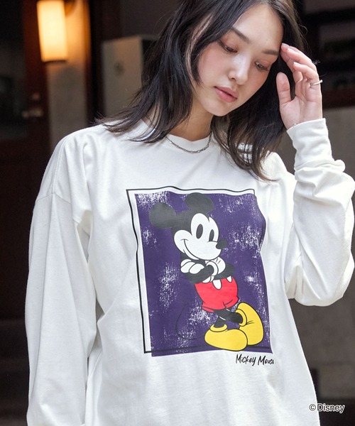 Disney】別注 ミッキーマウス オールドグラフィックプリントT