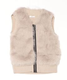 GALENA | 【GALENA/ガレナ】ニットコンビフェイクファーベスト(ベスト)