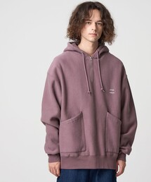 ハーフジップ」に該当するパープル/紫色系のメンズファッション