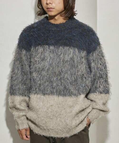 【セール】Firsthand/ファーストハンド グラデーションシャギークルーネックニット / シャギーニット（ニット/セーター）｜Firsthand（ファーストハンド）