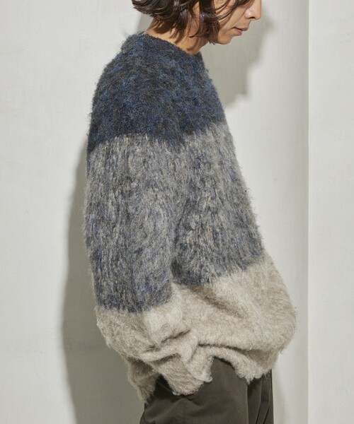 Firsthand（ファーストハンド）の「Firsthand/ファーストハンド グラデーションシャギークルーネックニット / シャギーニット（ニット/セーター・メンズ・ブルー/ベージュ/ブラック・1/0）」の22枚目の写真