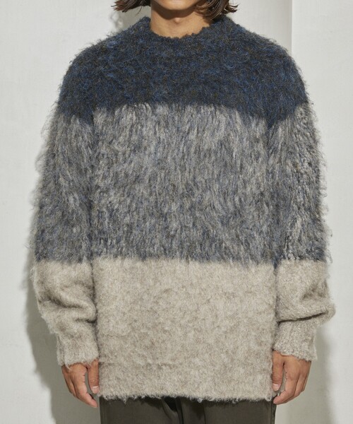 Firsthand（ファーストハンド）の「Firsthand/ファーストハンド グラデーションシャギークルーネックニット / シャギーニット（ニット/セーター・メンズ・ブルー/ベージュ/ブラック・1/0）」の19枚目の写真