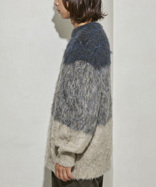 Firsthand（ファーストハンド）の「Firsthand/ファーストハンド グラデーションシャギークルーネックニット / シャギーニット（ニット/セーター・メンズ・ブルー/ベージュ/ブラック・1/0）」の20枚目の写真